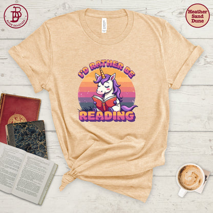 Rather Be Reading Unicorn Tee