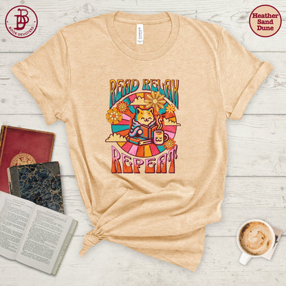 Read Relax Repeat Kitty Tee