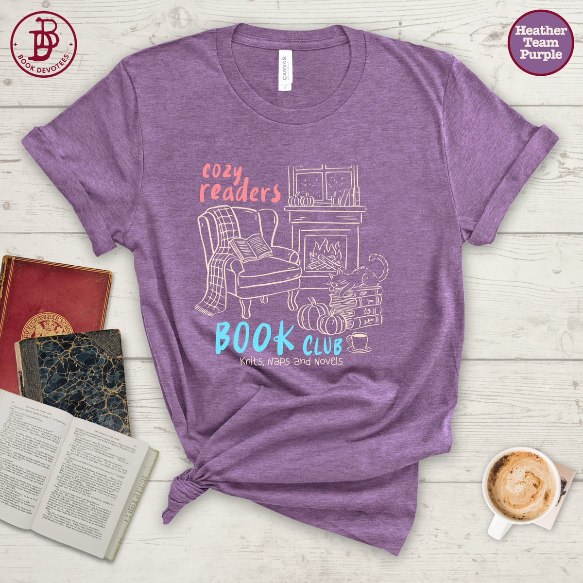 Cozy Readers Book Club Art Tee