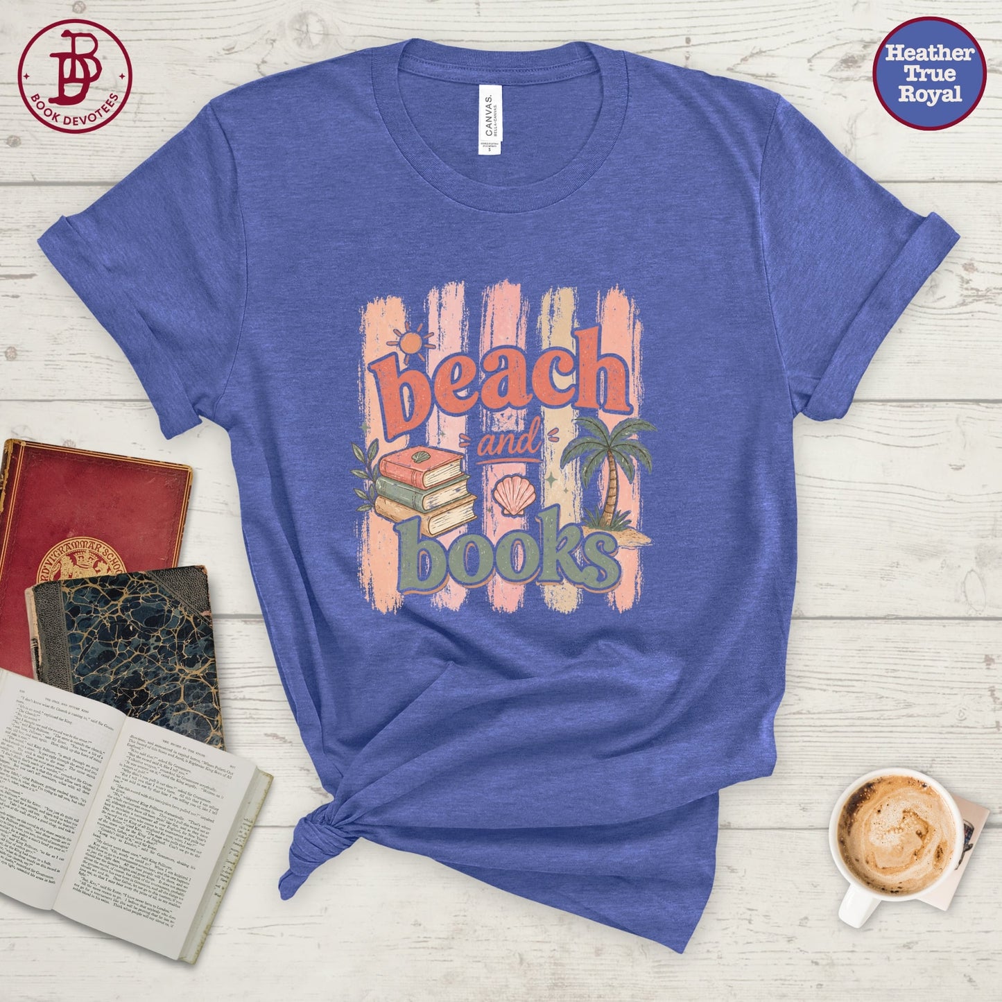 Beach and Books Stripe Tee