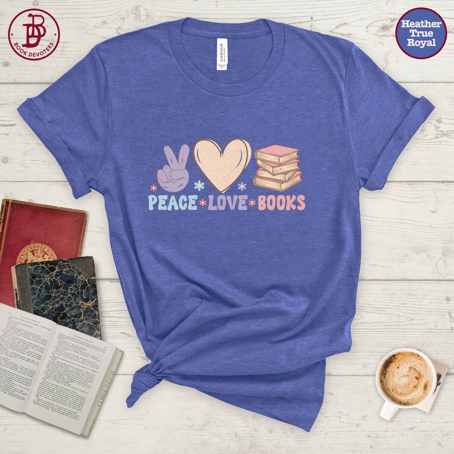 Peace Love Books Tee
