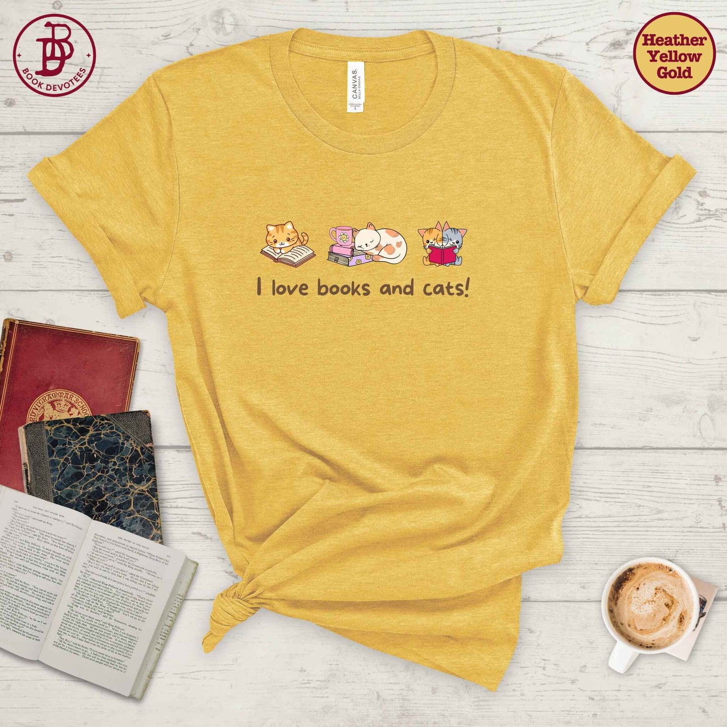 Love Books and Cats Tee