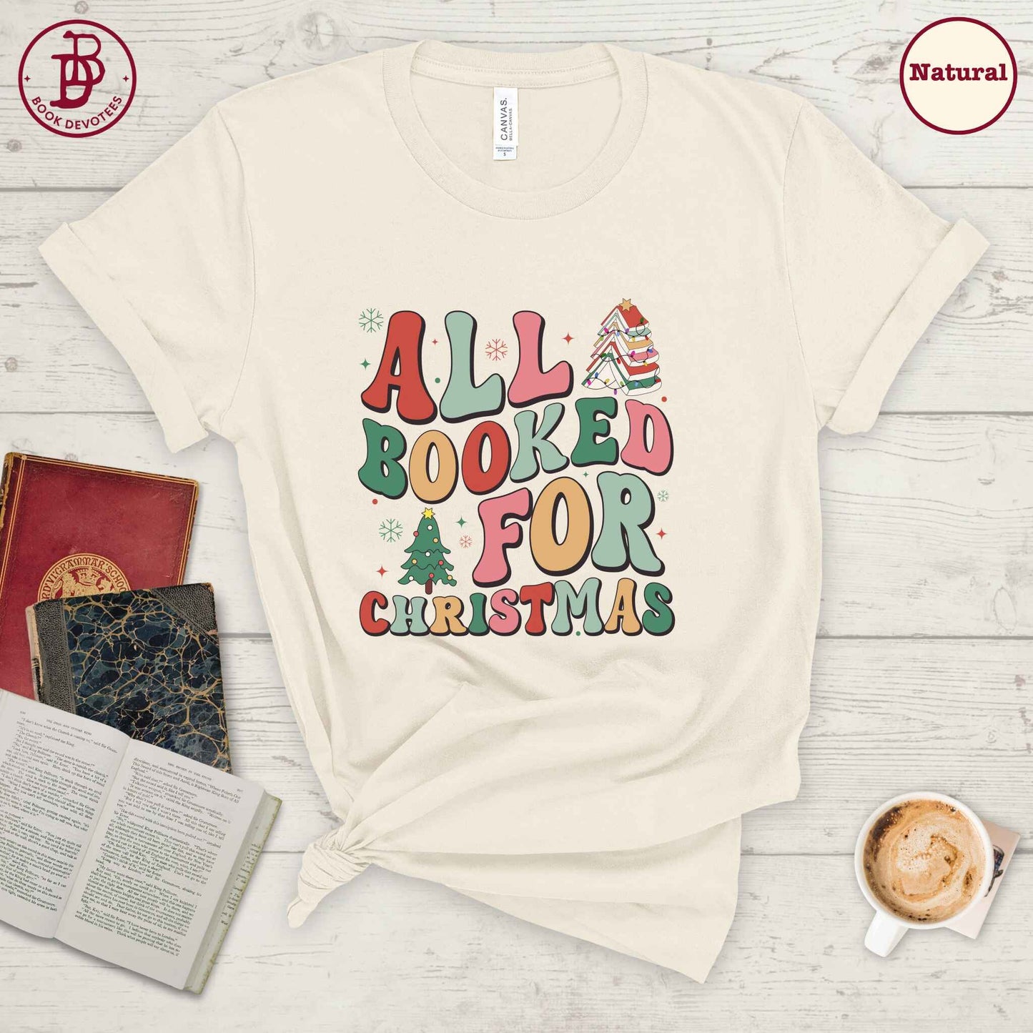 All Booked for Christmas Tee