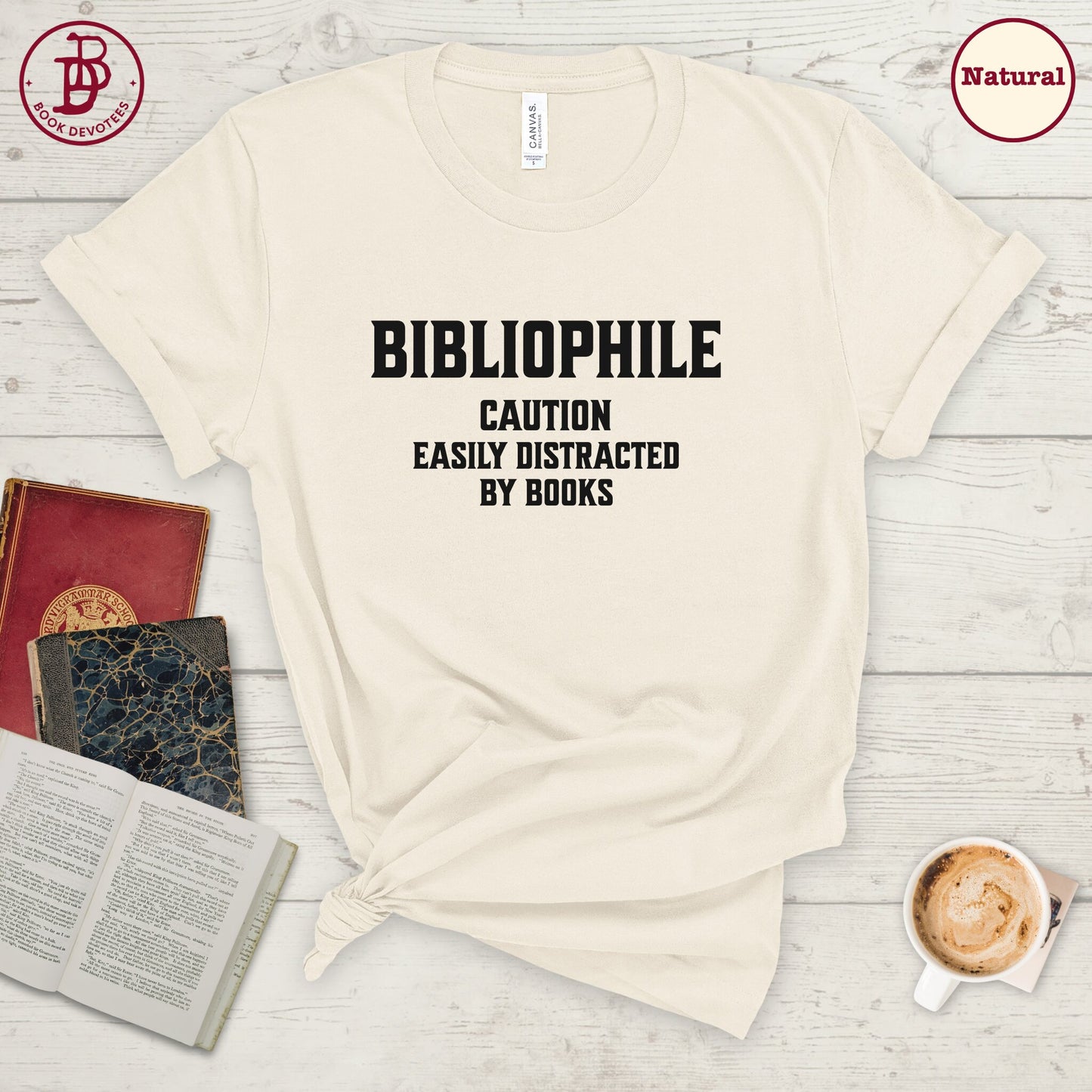 Bibliophile Caution Tee