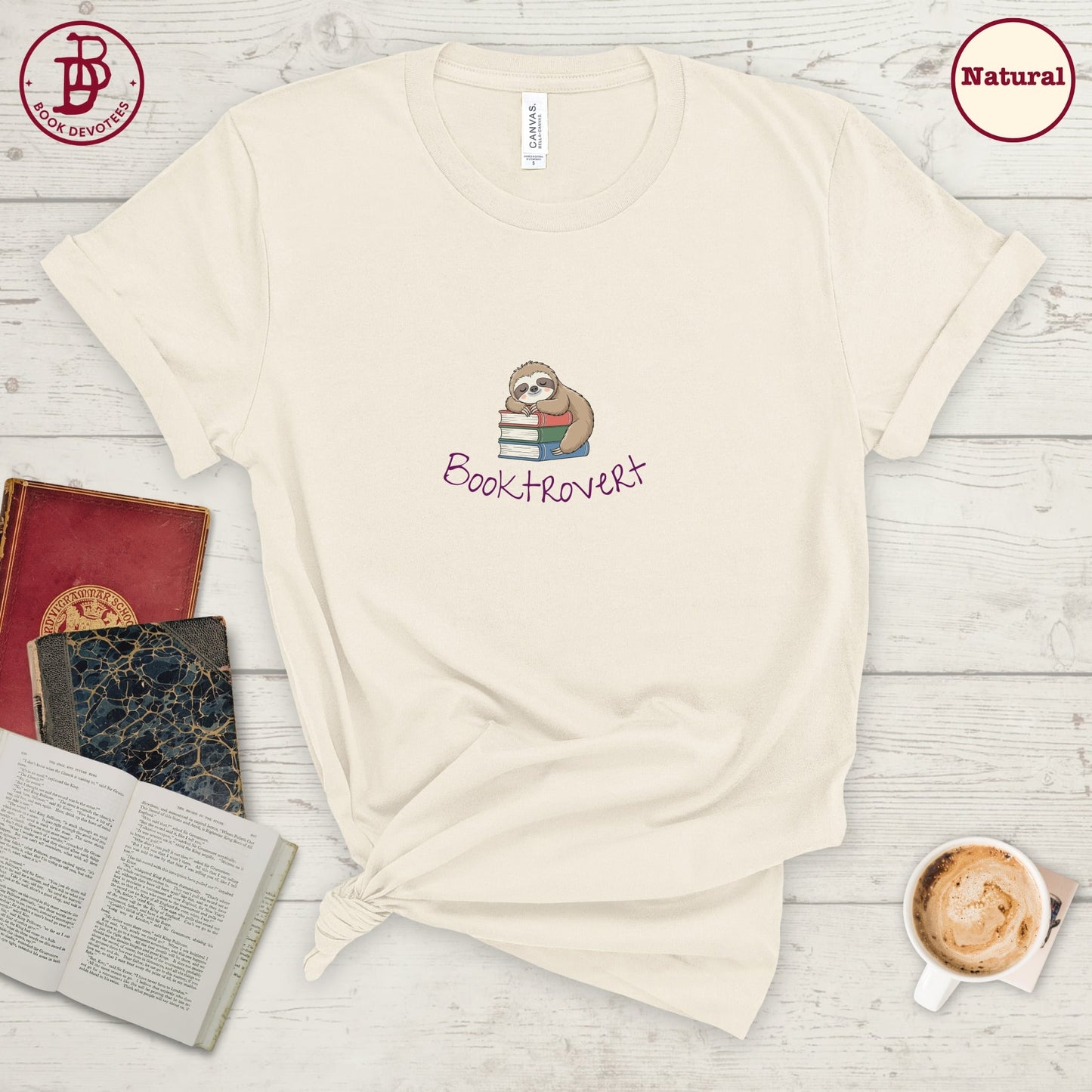 Booktrovert Sloth Tee