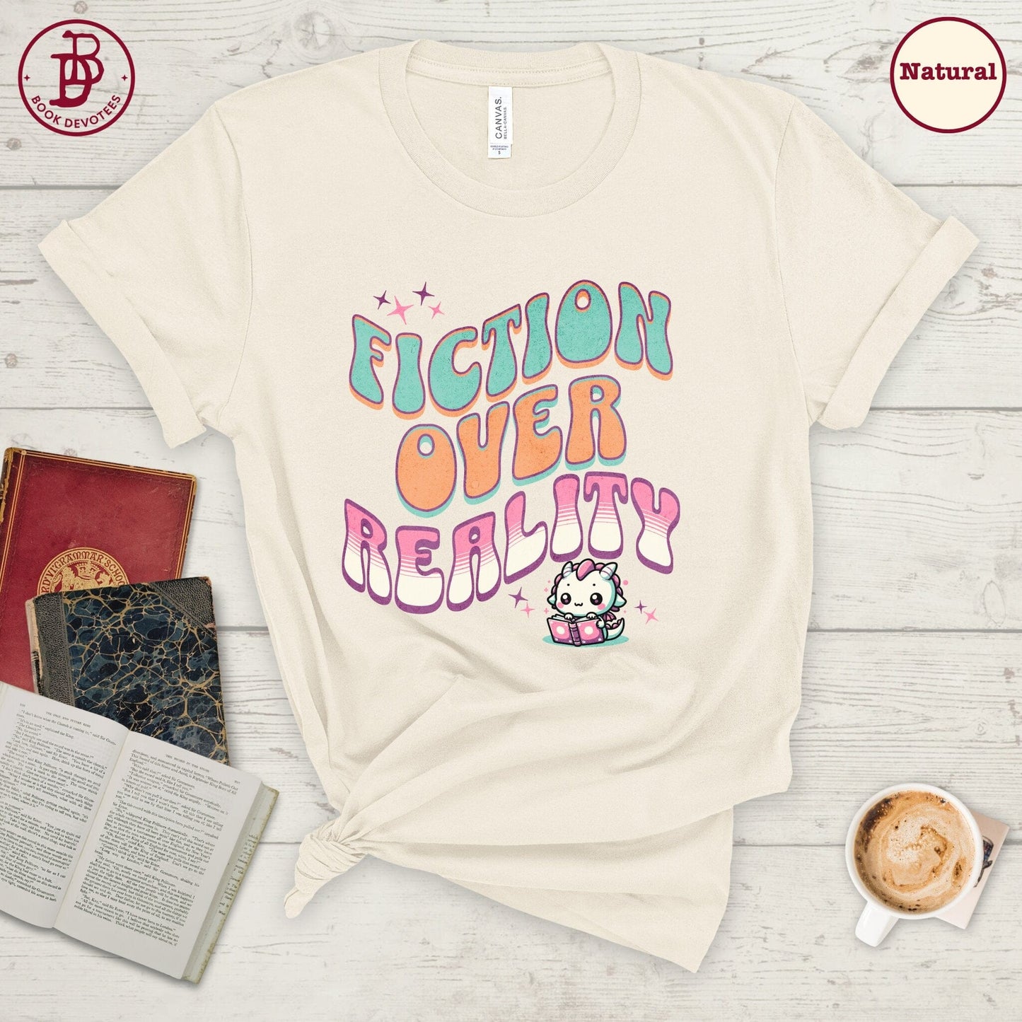 Fiction Over Reality Retro Dragon Tee