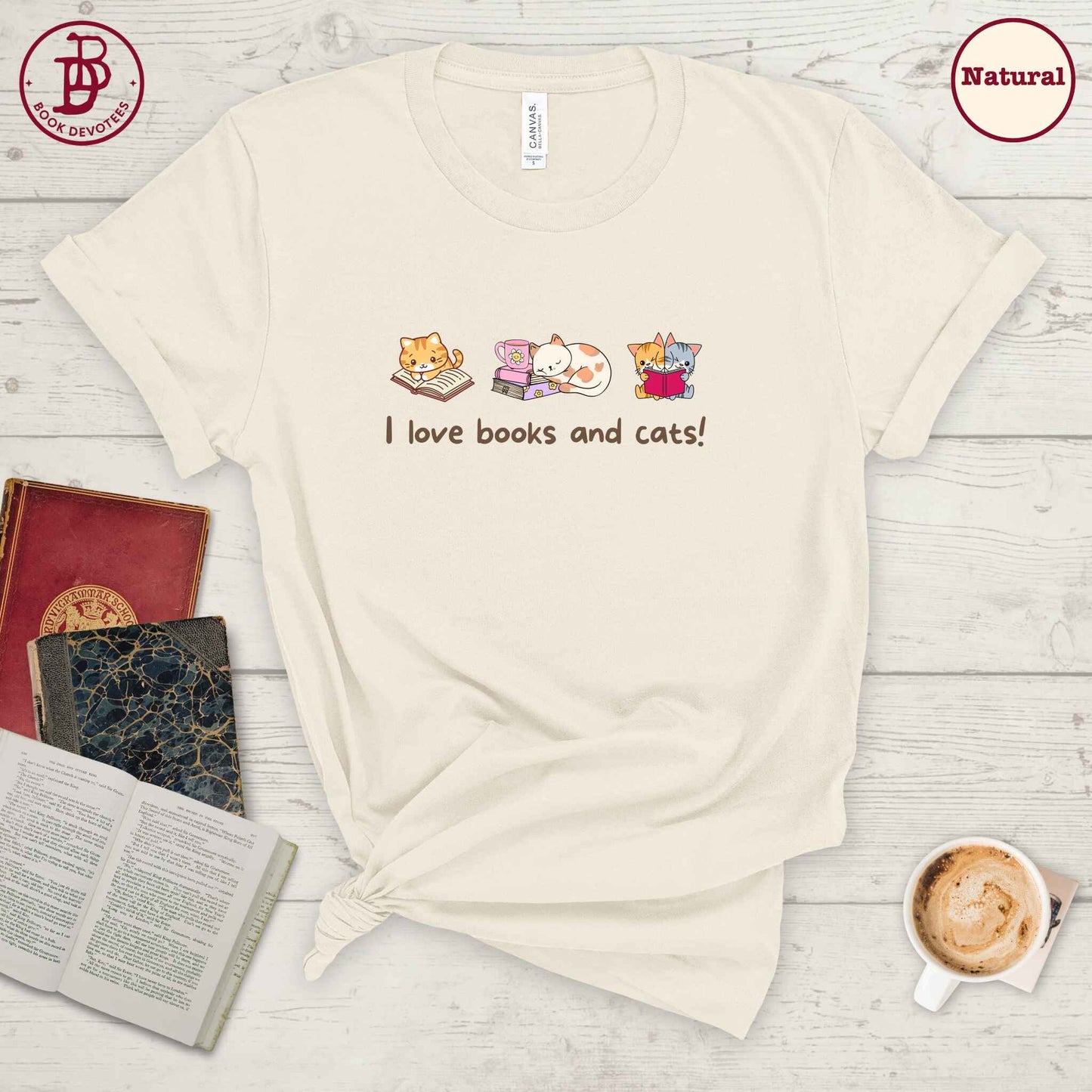 Love Books and Cats Tee