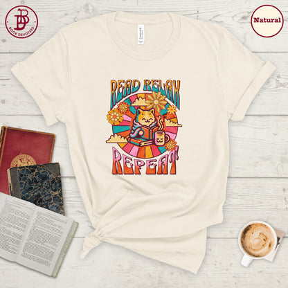 Read Relax Repeat Kitty Tee