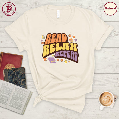 Read Relax Repeat Stars Tee
