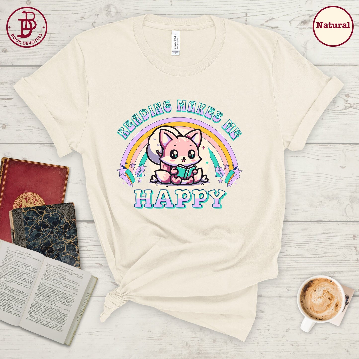 Reading Happy Fox Tee