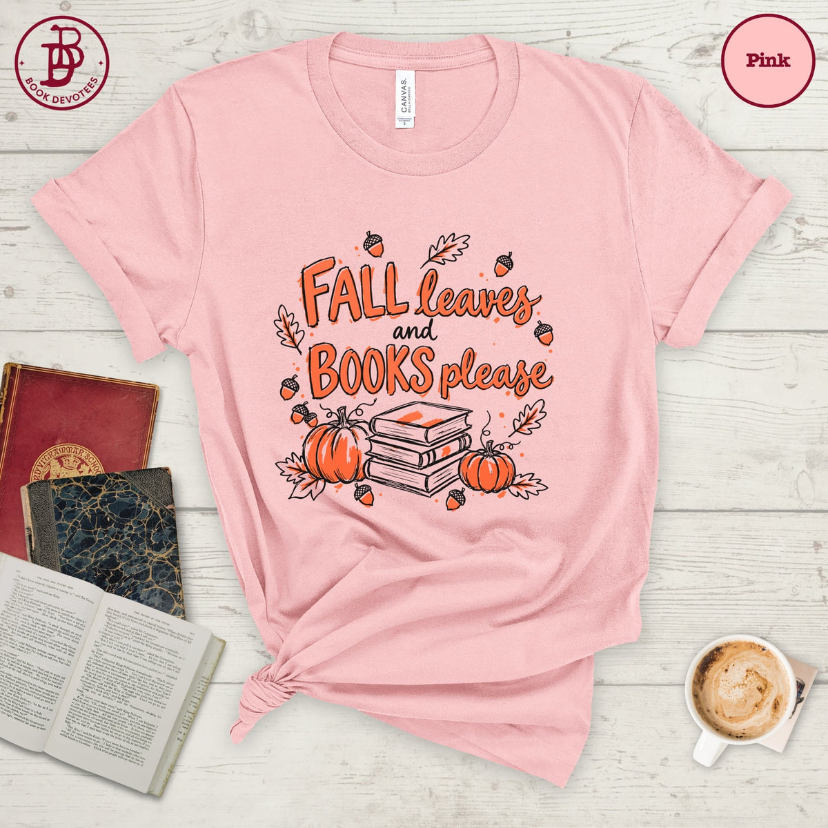 Fall Leaves Books Please Tee