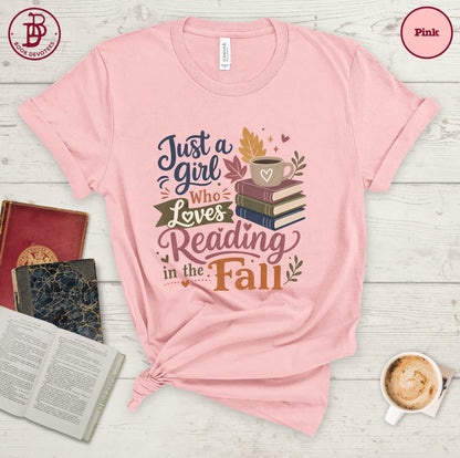 Girl Reading in Fall Tee