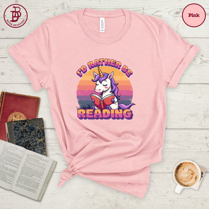 Rather Be Reading Unicorn Tee