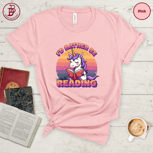 Rather Be Reading Unicorn Tee