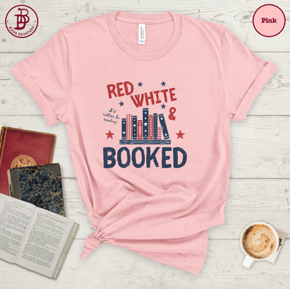 Red White Booked Tee