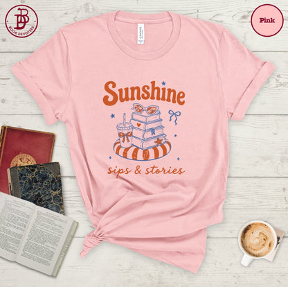 Sunshine Sips Stories Tee