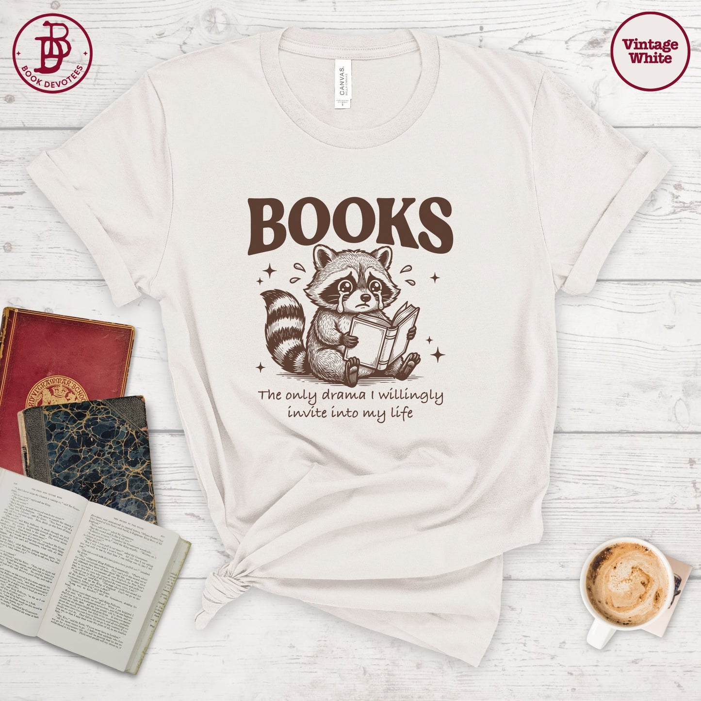 Book Drama Raccoon Tee