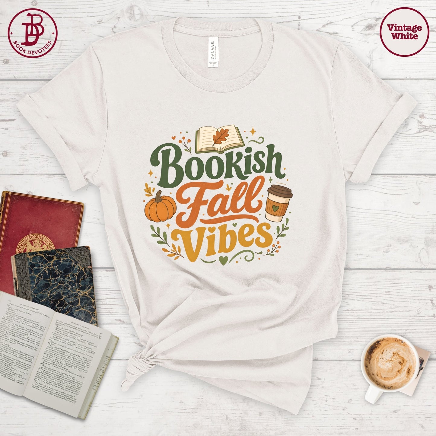 Bookish Fall Vibes Art Tee