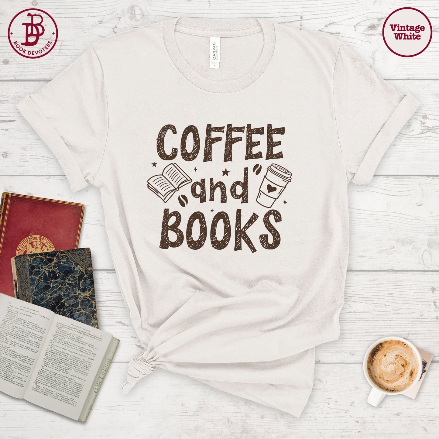 Coffee and Books Art Tee