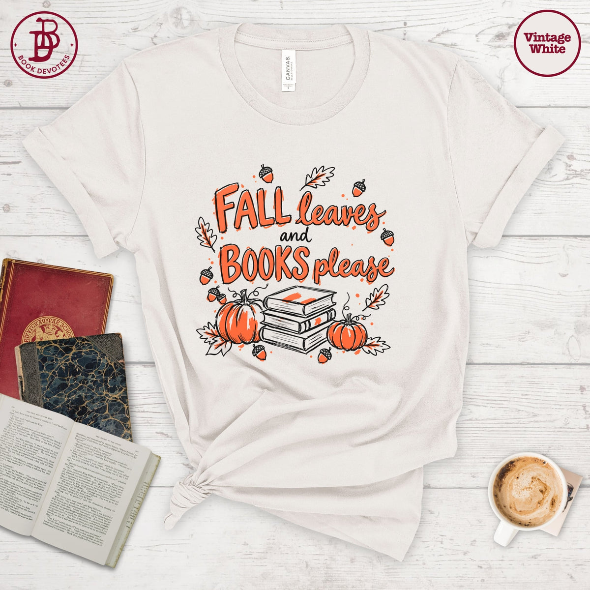 Fall Leaves Books Please Tee