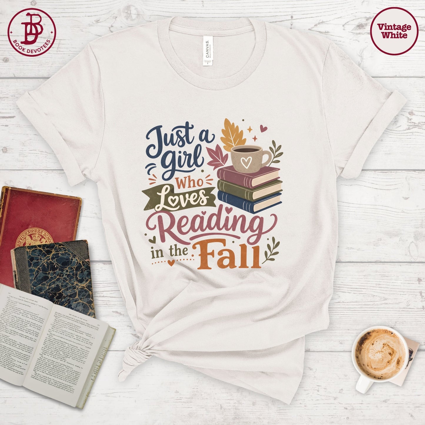Girl Reading in Fall Tee
