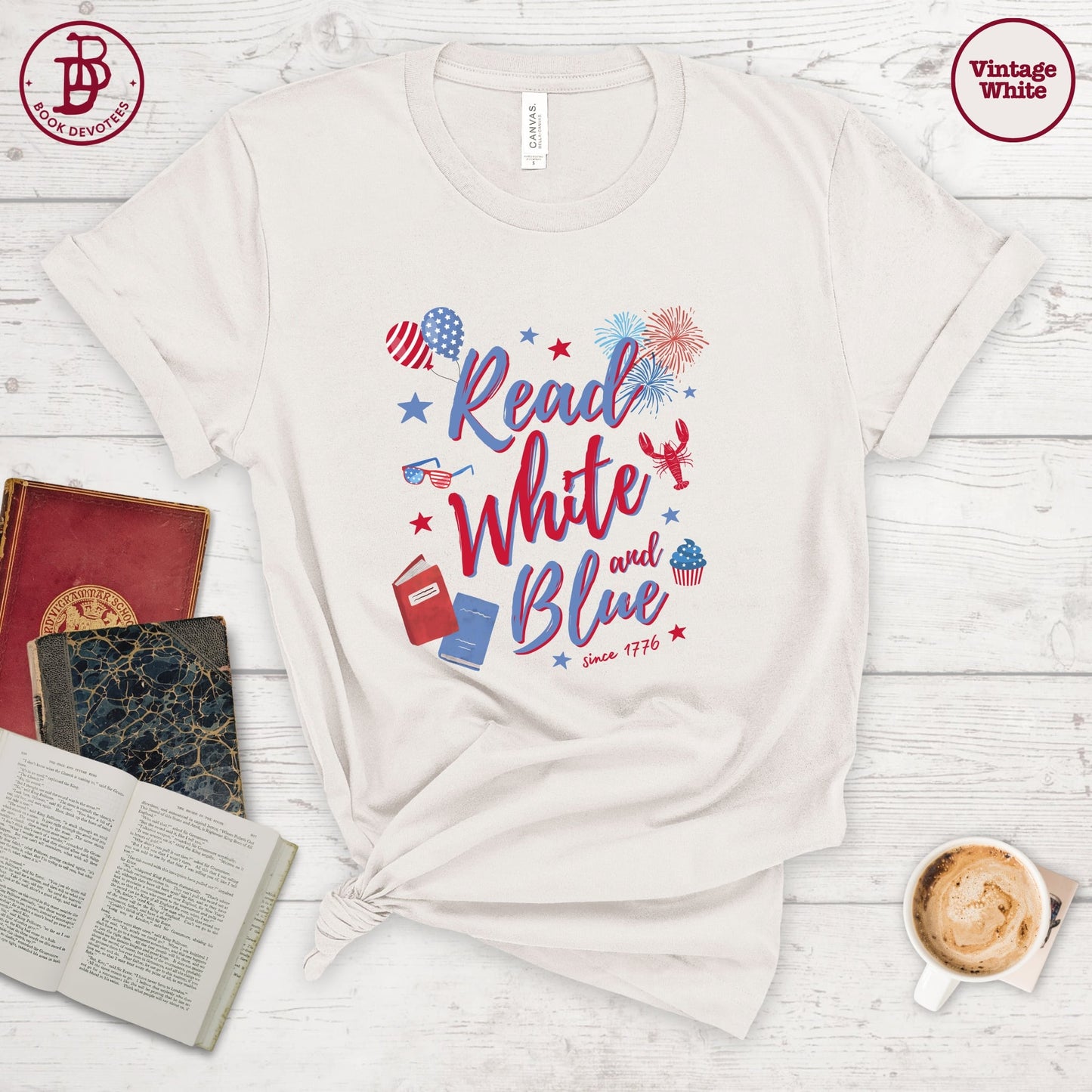 Read White and Blue Tee