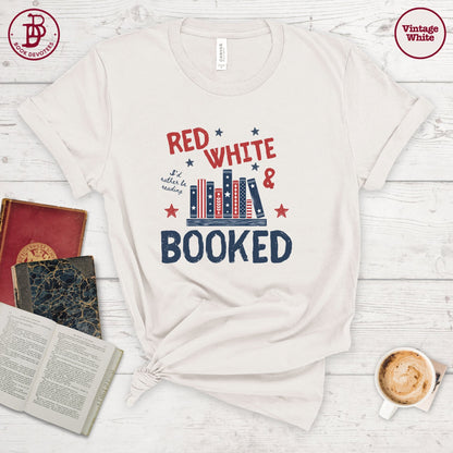Red White Booked Tee