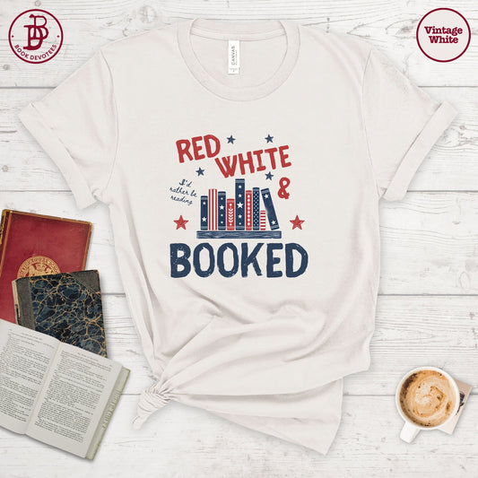 Red White Booked Tee