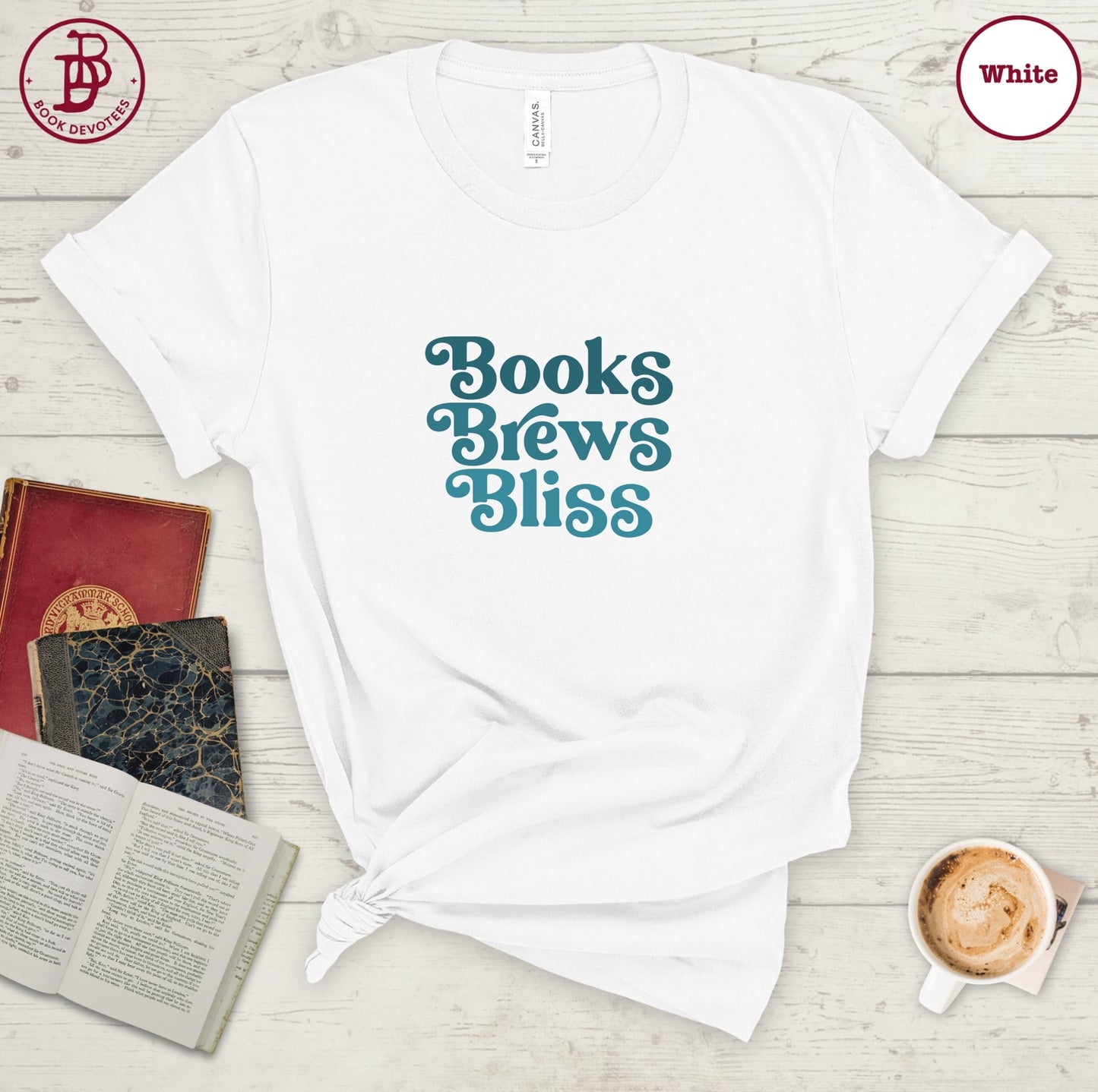 Books Brews Bliss Tee