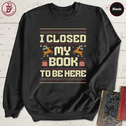 Closed My Book Christmas Sweatshirt