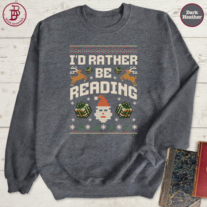 Rather Be Reading Christmas Sweatshirt
