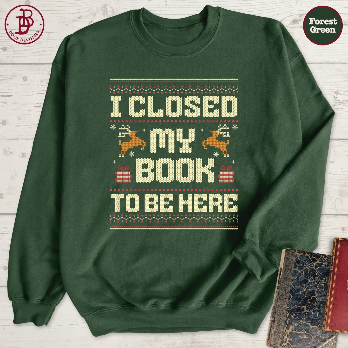 Closed My Book Christmas Sweatshirt