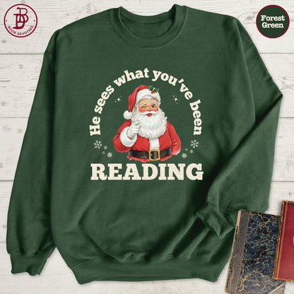 Santa Sees Reading Sweatshirt
