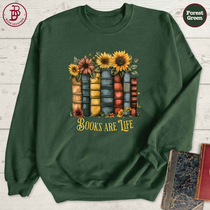 Sunflower Books are Life Sweatshirt