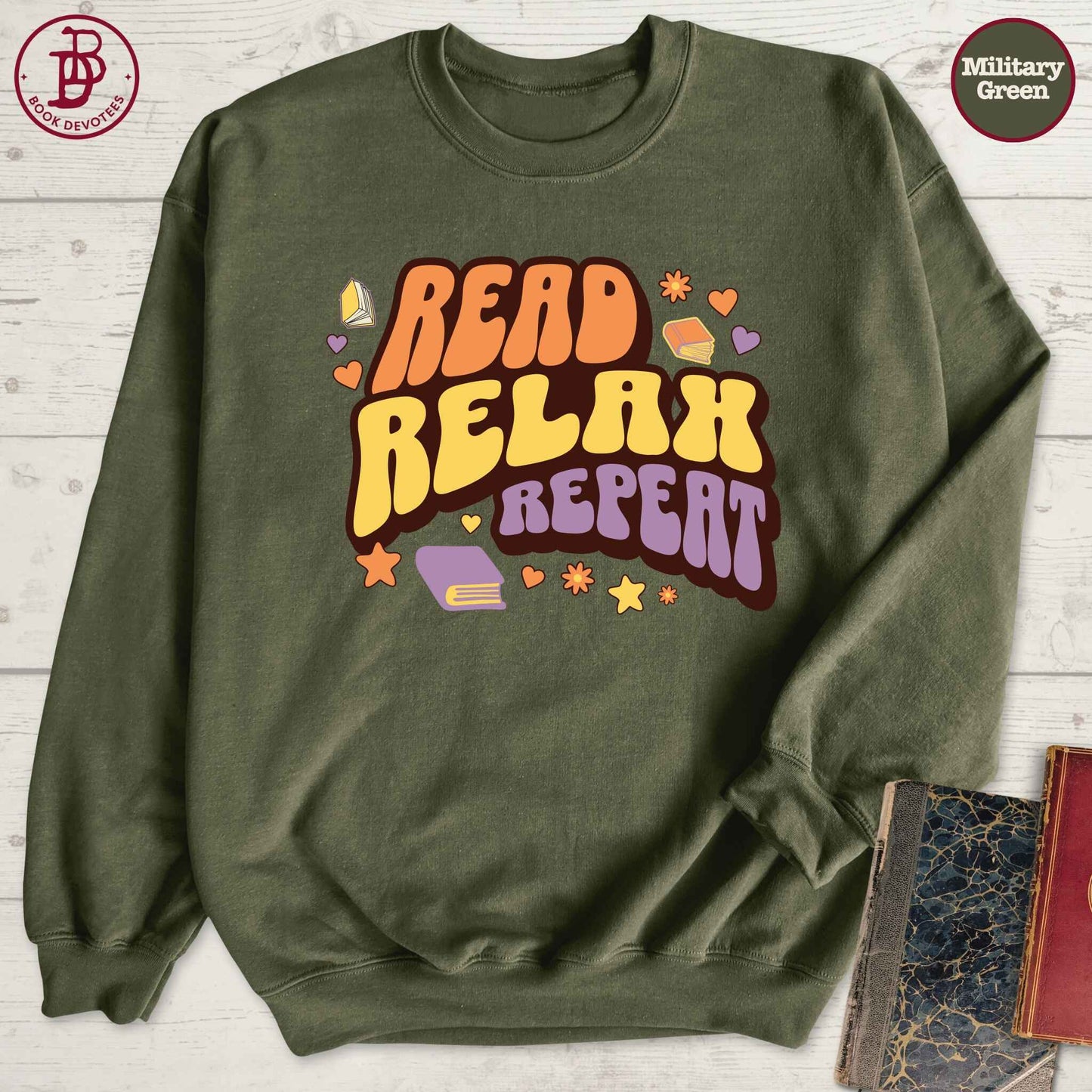 Read Relax Repeat Stars Sweatshirt