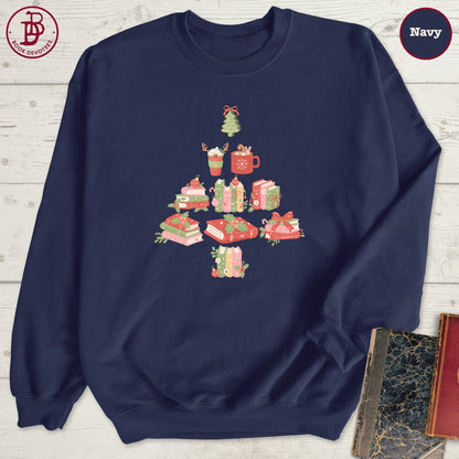 Book Tree Christmas Sweatshirt