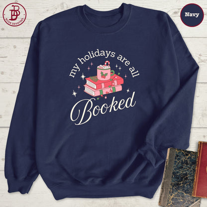 Holidays all Booked Christmas Sweatshirt