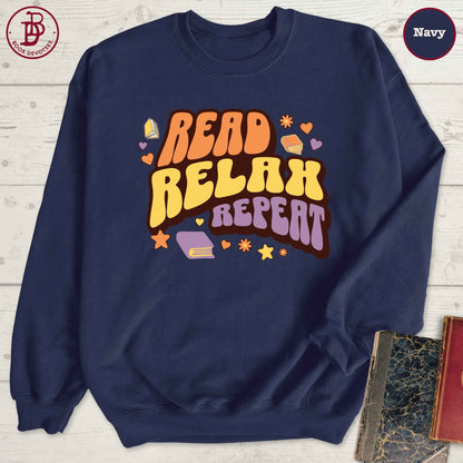 Read Relax Repeat Stars Sweatshirt