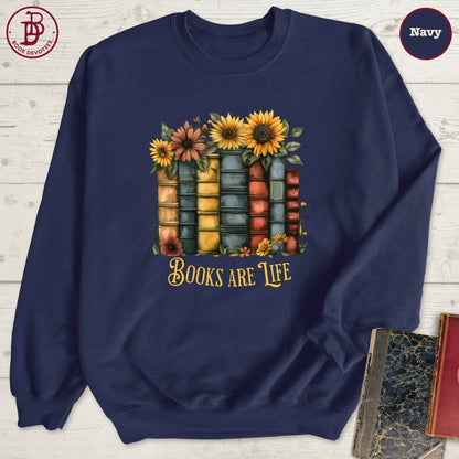 Sunflower Books are Life Sweatshirt