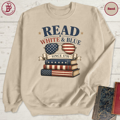 Read White Blue Book Sweatshirt