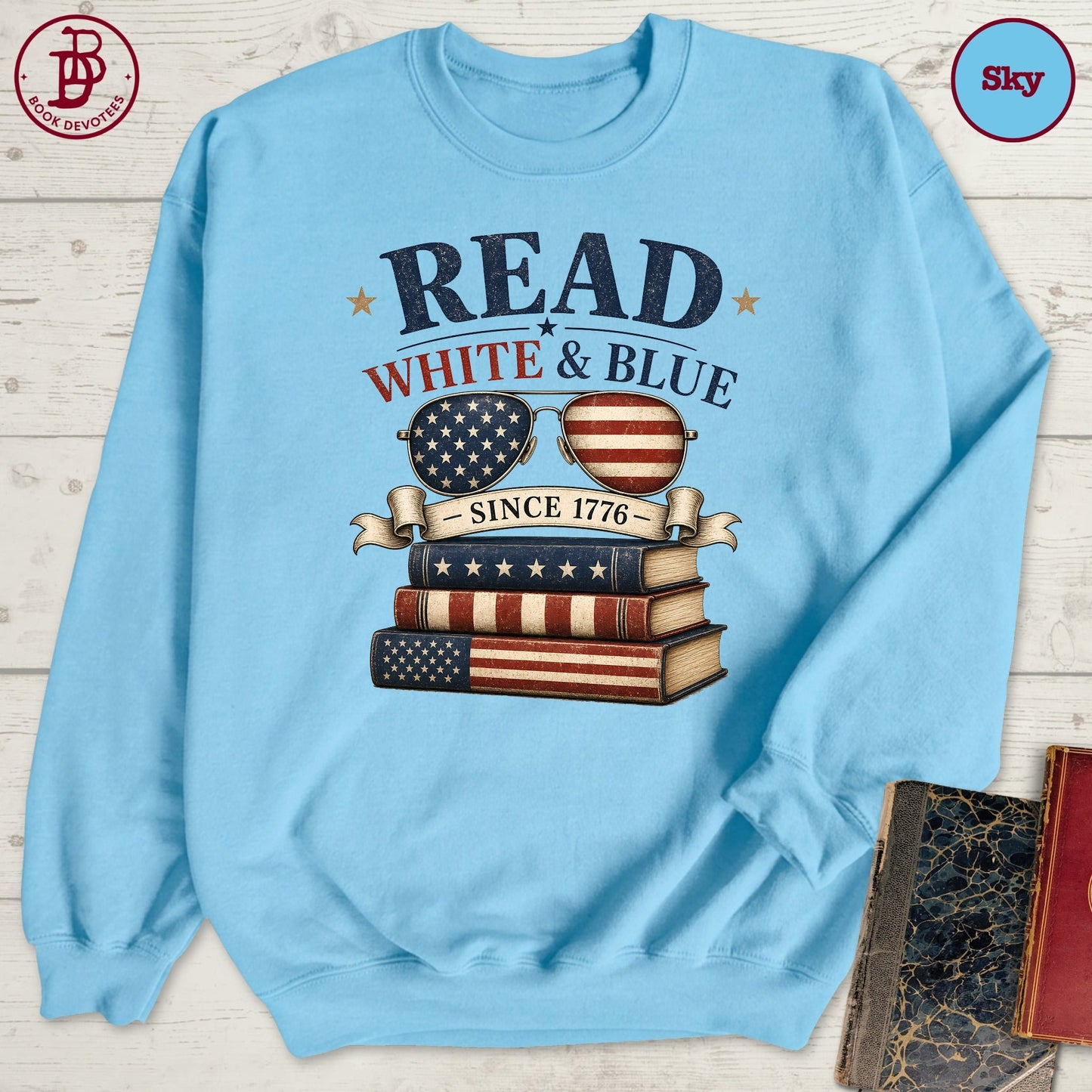 Read White Blue Book Sweatshirt