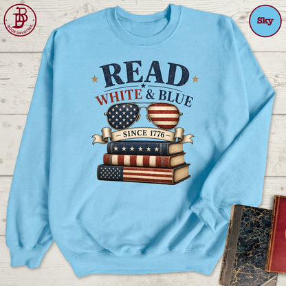 Read White Blue Book Sweatshirt
