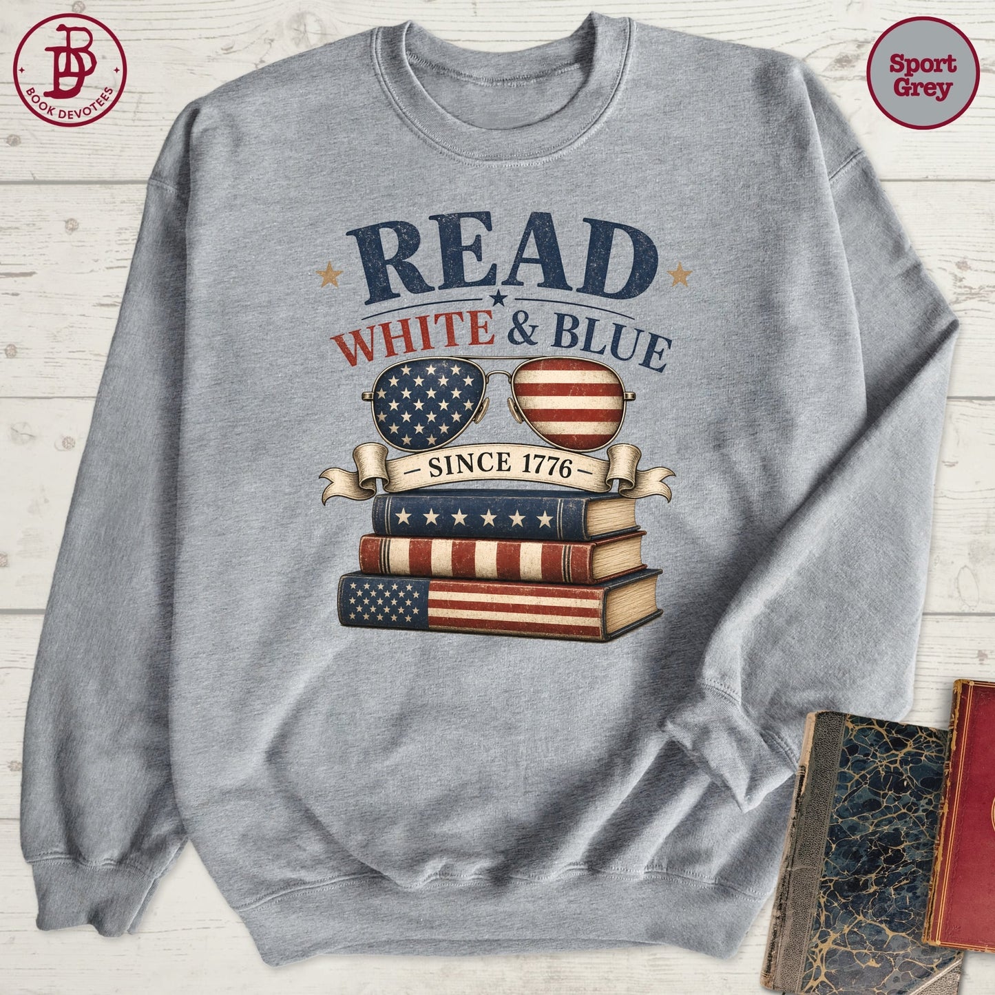 Read White Blue Book Sweatshirt