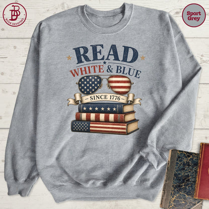 Read White Blue Book Sweatshirt