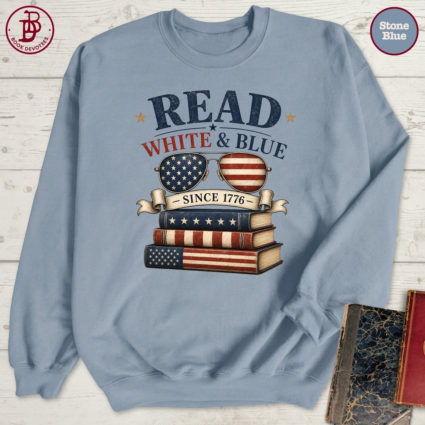Read White Blue Book Sweatshirt