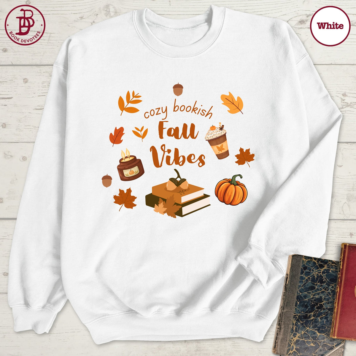 Cozy Bookish Fall Vibes Sweatshirt