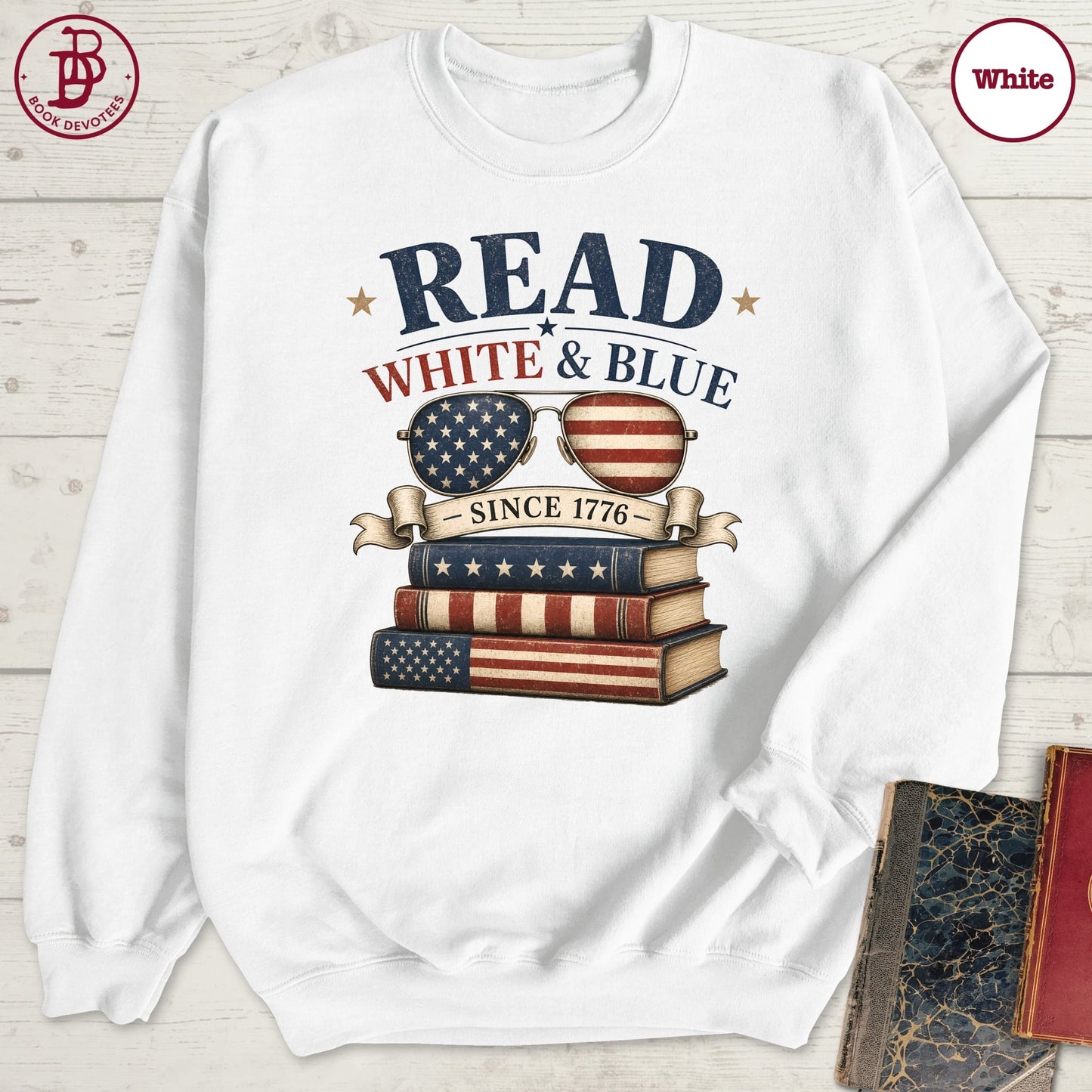 Read White Blue Book Sweatshirt