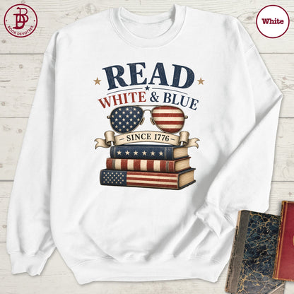 Read White Blue Book Sweatshirt
